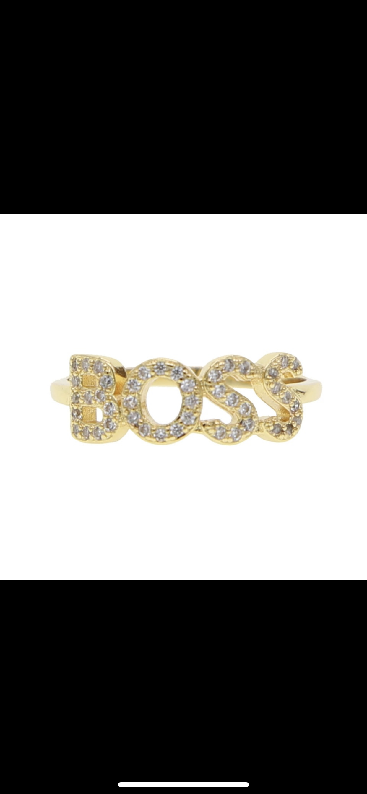 Crystal “BOSS” Ring
