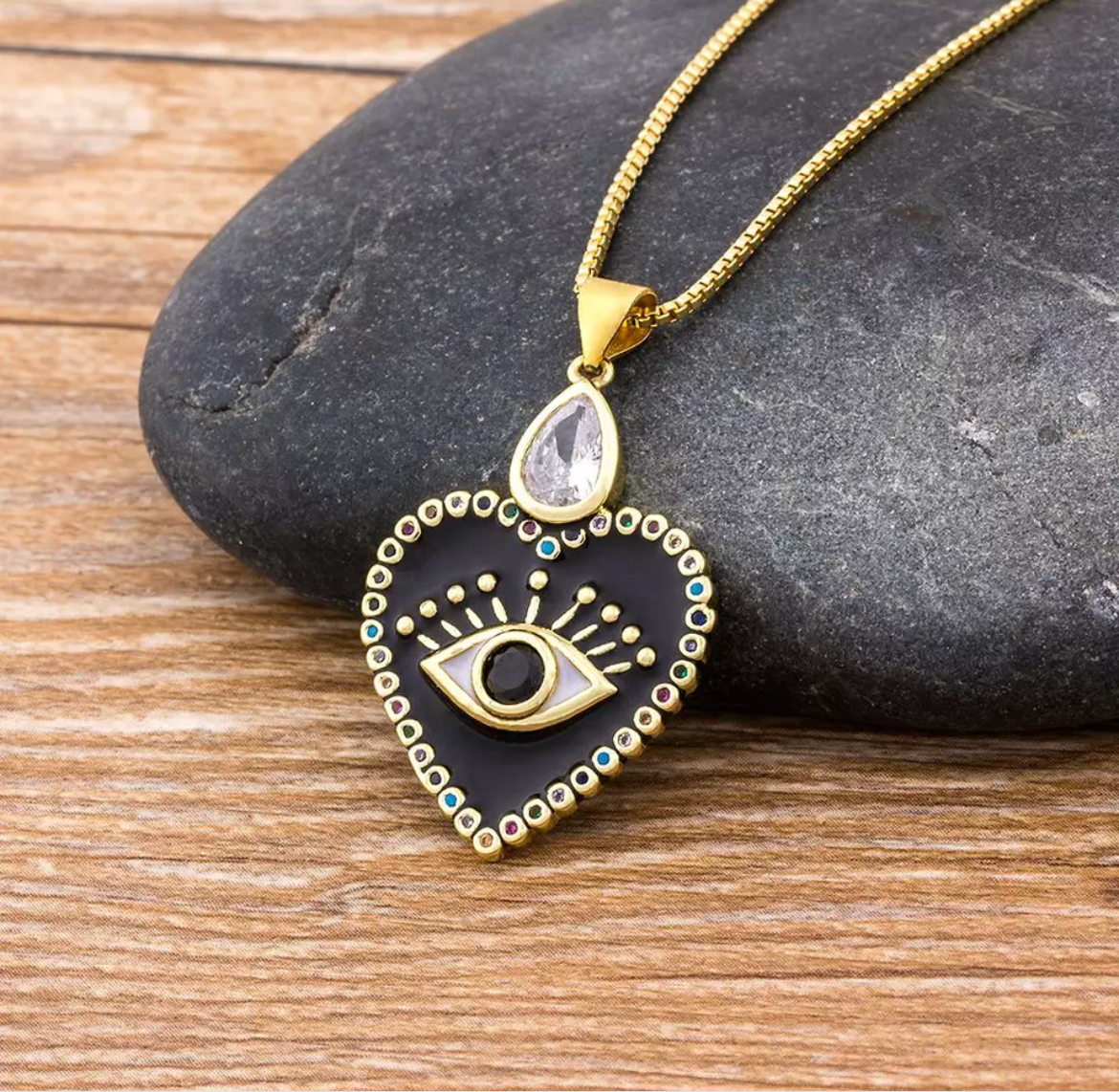 Hasma Hand or Heart Evil Eye Pendant