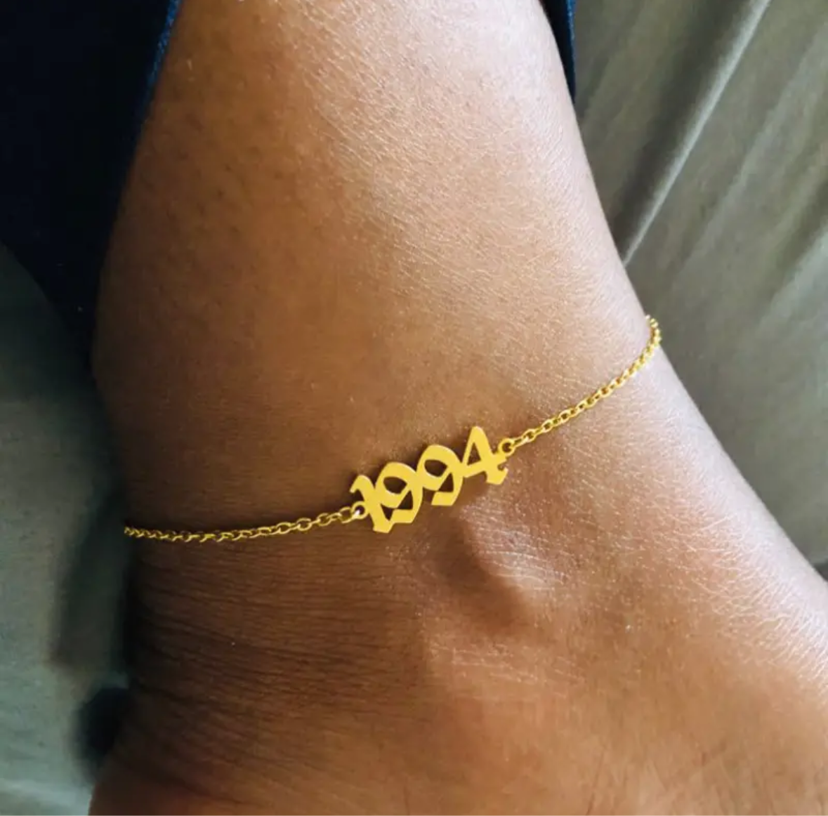 Custom Birth-YEAR Anklet