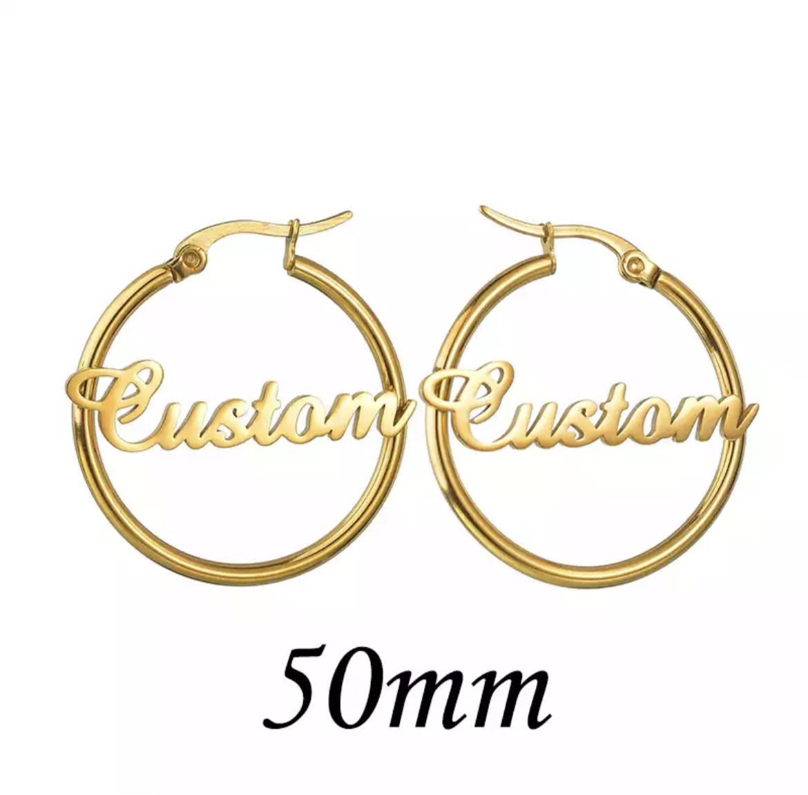 Customized Nameplate Hoop Earrings